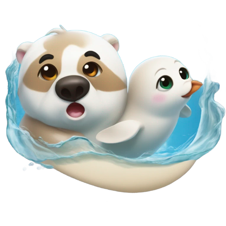 Foca con otra foca emoji