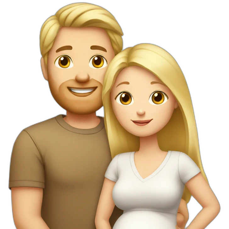 Family;brunet-dad,blonde-haired-mother-who-is-pregnant,blond-baby emoji