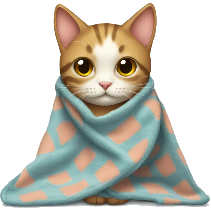 cat wearing a blanket  emoji