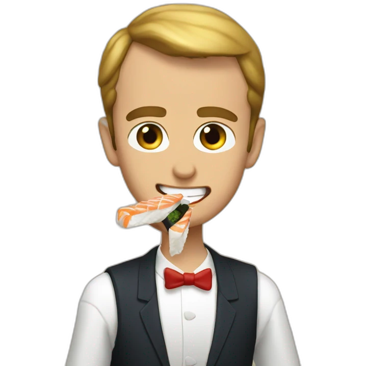 macron eating sushis emoji