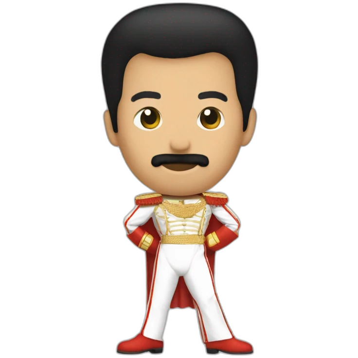 Freddy Mercury posing like a lambda symbol emoji