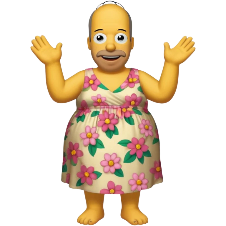 fat hommer simpson with flowers dress emoji
