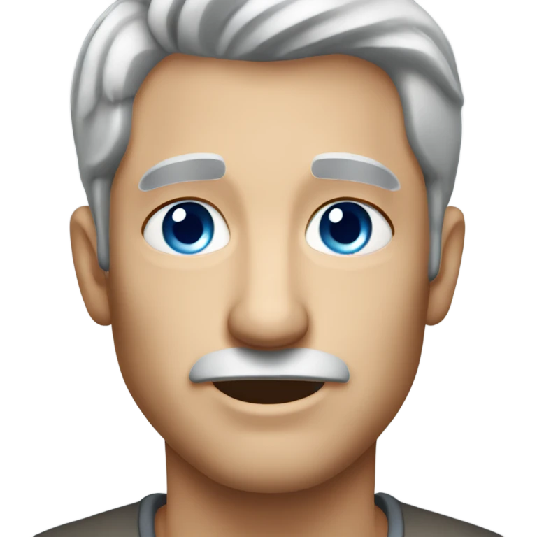 Blue eyes gray haired man emoji