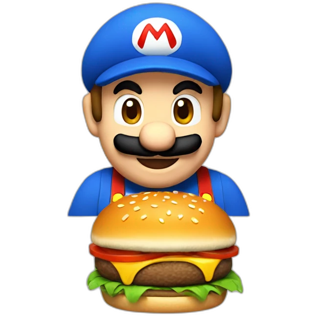 Mario eat burger  emoji