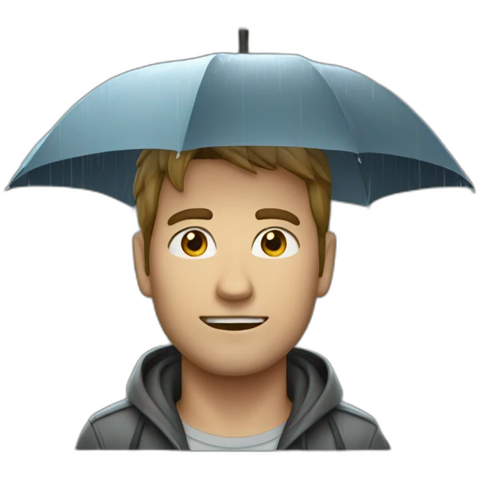 A man in the rain emoji