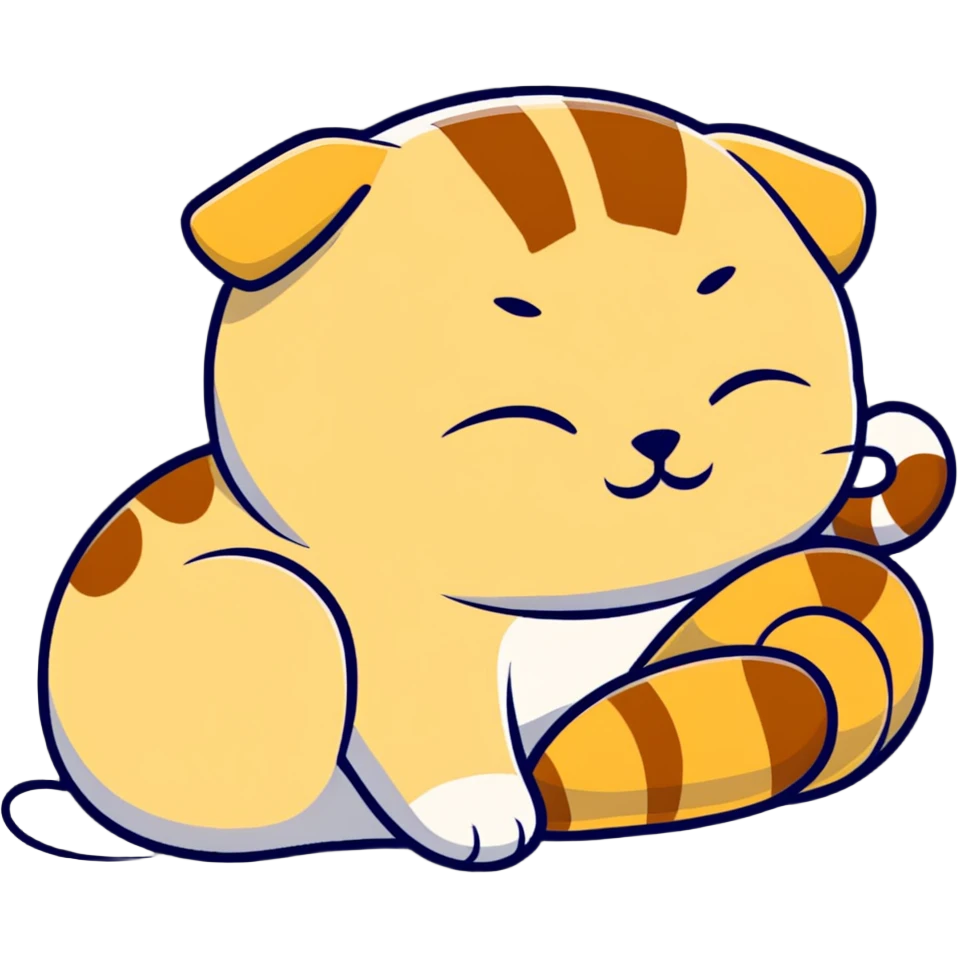 a peaceful sleeping Scottish fold cat with folded ears snoozing emoji