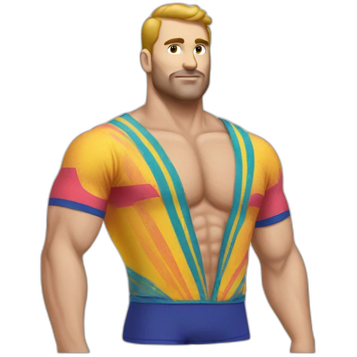 vintage colorful wrestling clothes for white men emoji