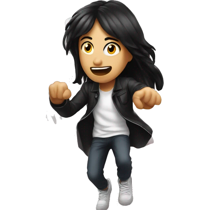 Man being raptured up t heaven whle  girl with black hair watches emoji