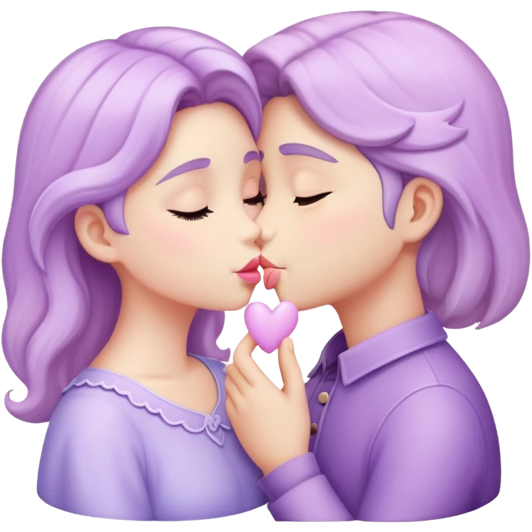 lilac pastel kiss emoji
