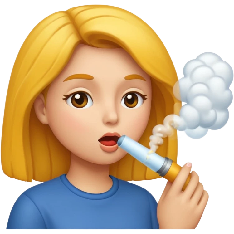 woman blowing emoji