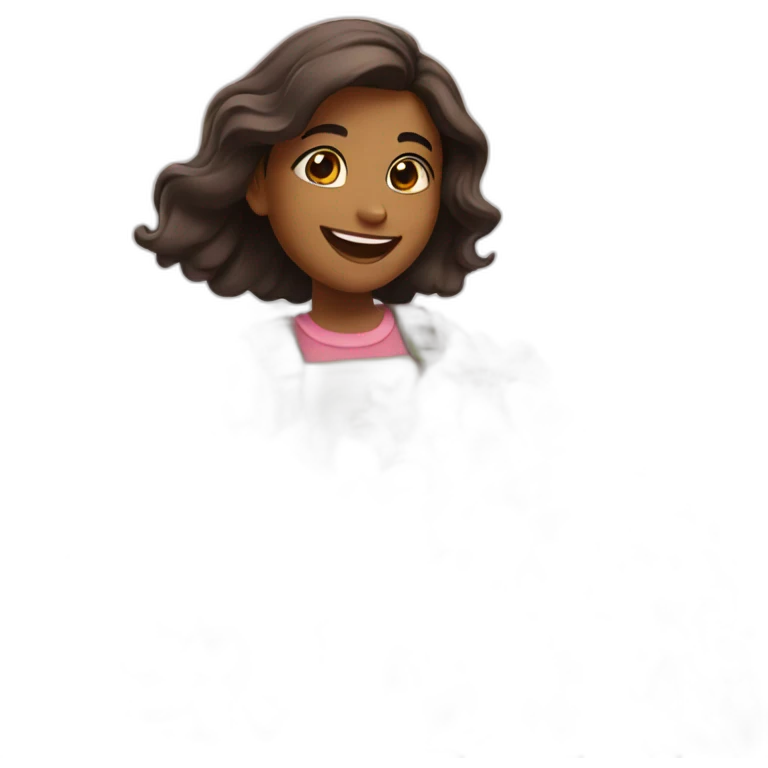joyful girl with flowers emoji