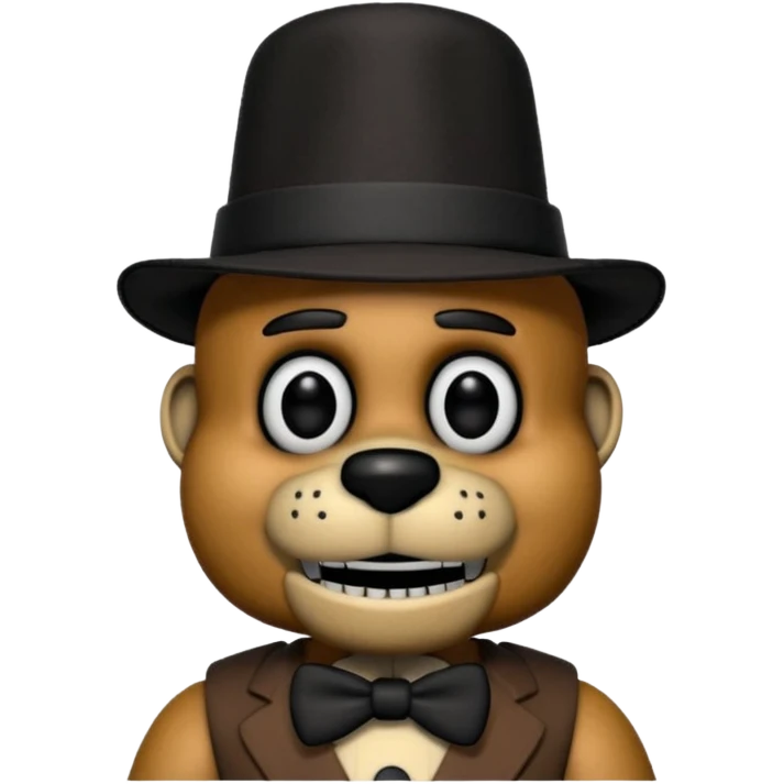 Freddy Fazbear (black small hat) from Five Nights At Freddy's Movie emoji