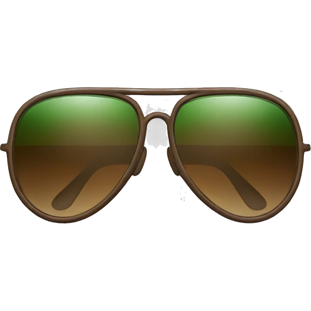 Green and brown aviator glasses emoji