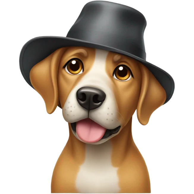 Dog wearing hat emoji