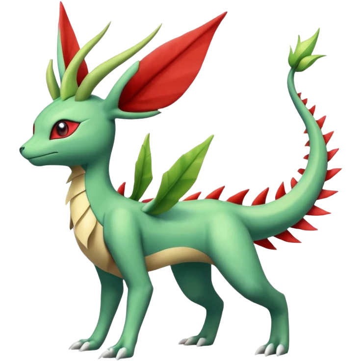 Leafeon-Flygon-Sceptile-Salamence-Latias-creature-Fakémon-fusion (full body) emoji