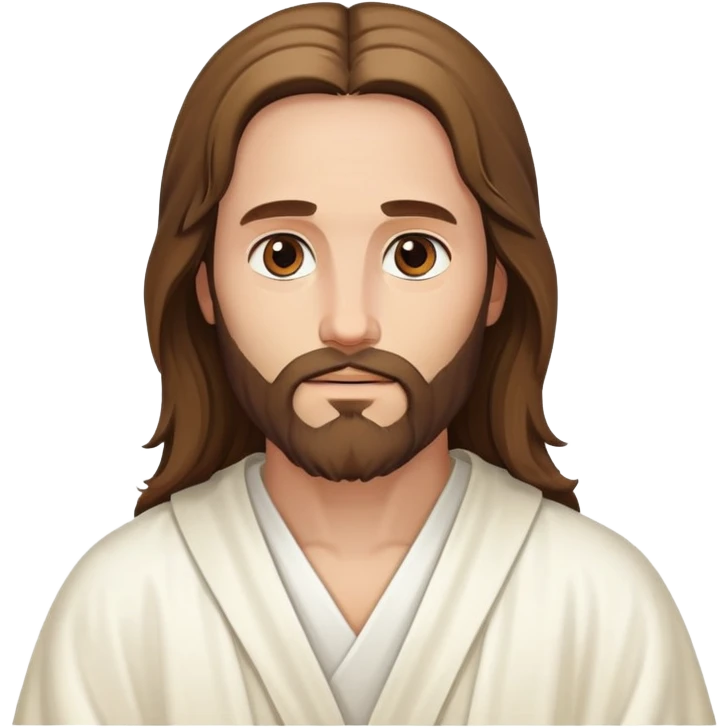 Jesus Christ with long hair and beard, wearing robes emoji