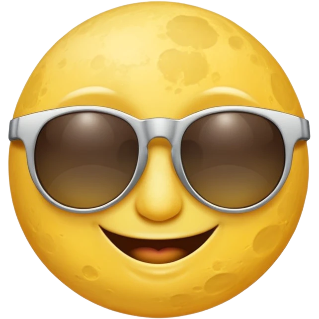a smiling moon with sunglasses emoji