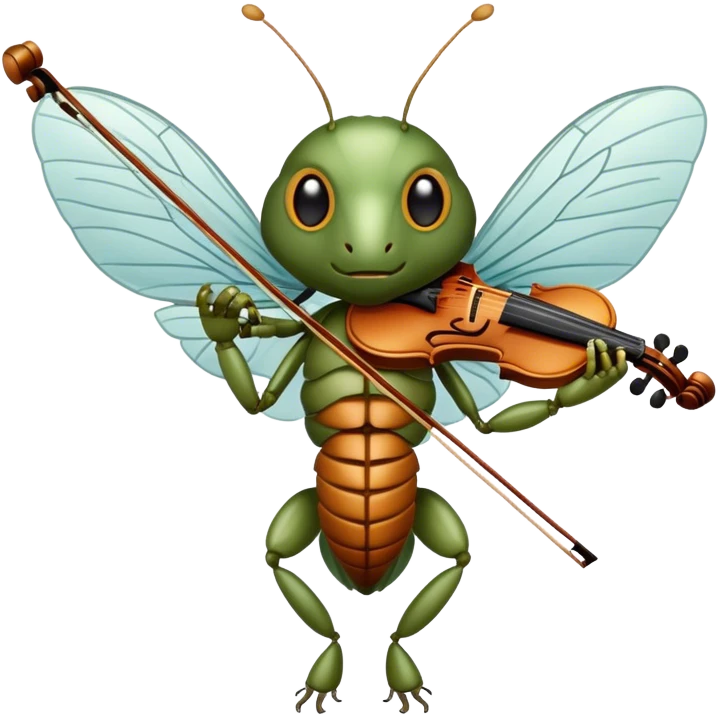 cicada playing violon  emoji