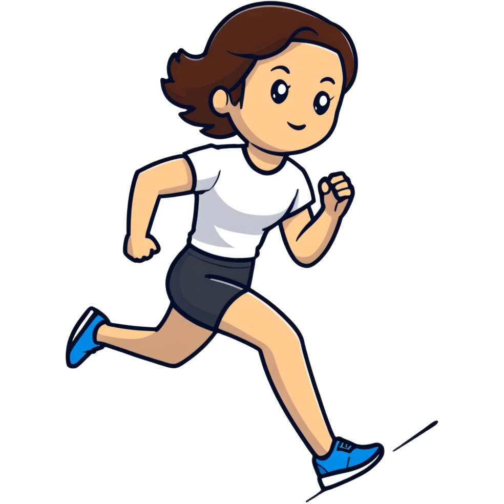 Michelle Monaghan running, athletic woman with brown hair emoji