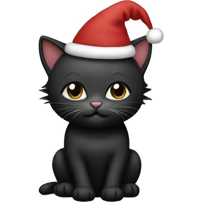 Black Christmas kitty emoji