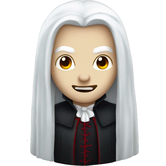 Vampire with white long hair emoji