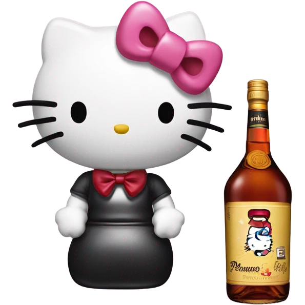 Original hello Kitty aesthetic drinking Hennessy emoji
