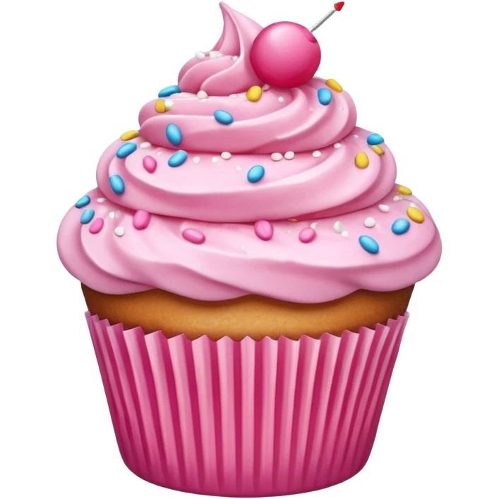 Cupcake with pink icing emoji