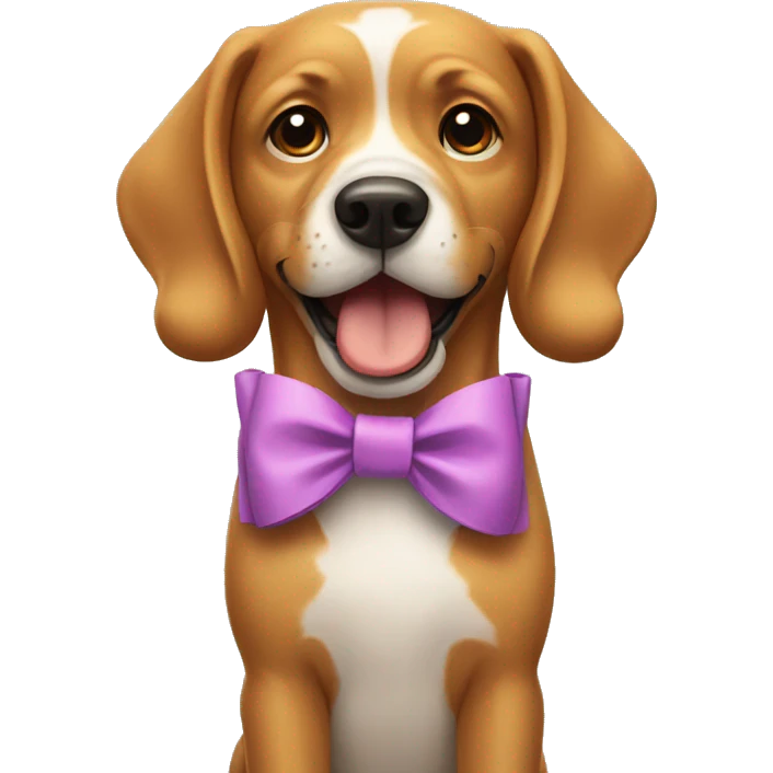 Dog with a bow emoji