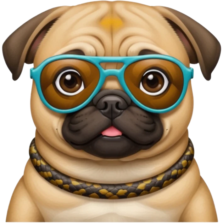 a pug with pit vipar sunglasses emoji