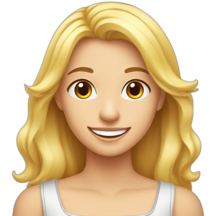 une fille blonde avec des ailes dans le dos et un jolie sourire emoji