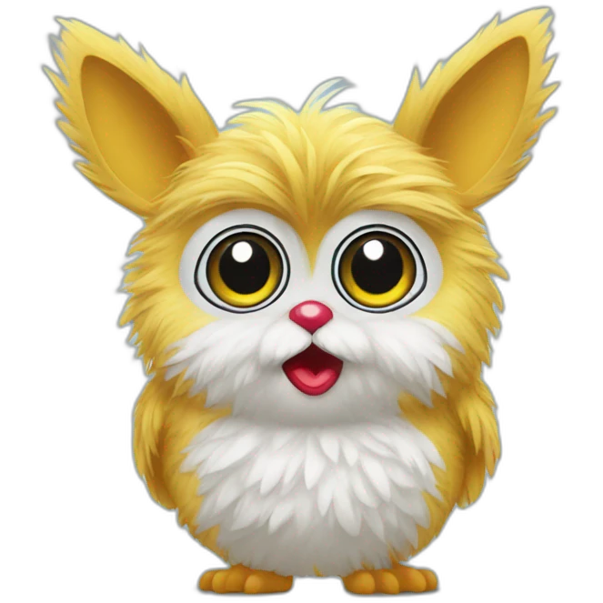 Furby give a kiss emoji