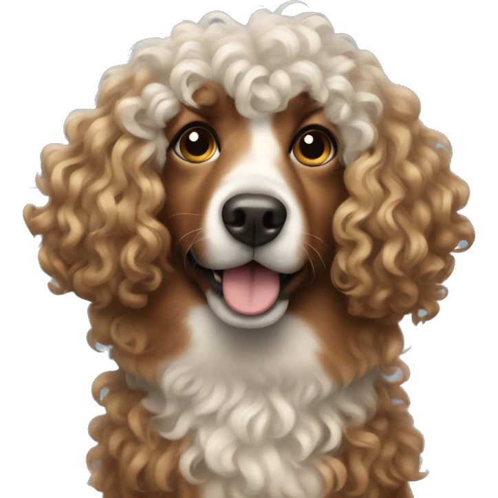 Dog with curly hair  emoji