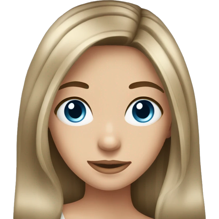 Brunette with long hair and blue eyes  emoji