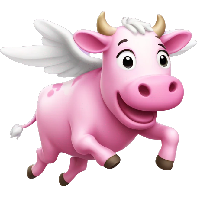 Pink flying cow  emoji