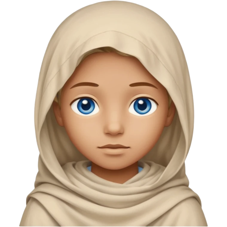 blue eyed desert child with creme cloth emoji