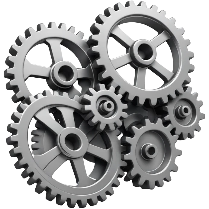 Interlocking gears turning smoothly, representing a well-functioning system or process emoji
