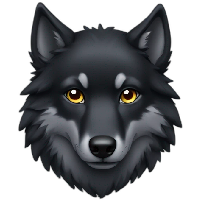 black wolf emoji