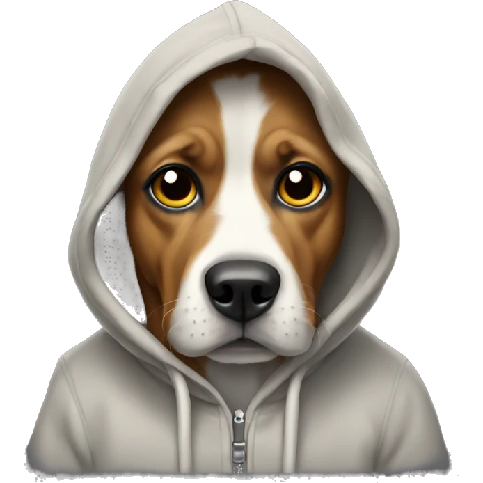 Dog wearing a hoodie  emoji