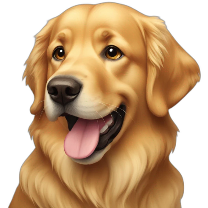 a silly golden retriver emoji
