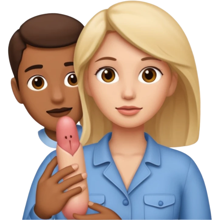 Mulher,segurando o pinto de um homem emoji