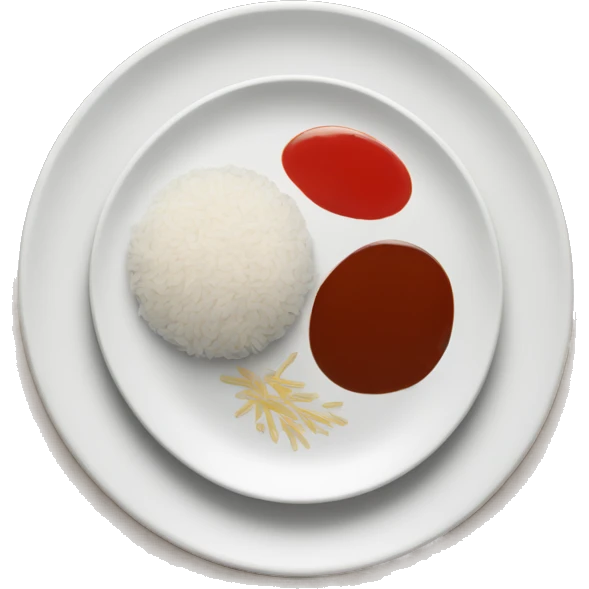 Plate with rice and ketchup  emoji