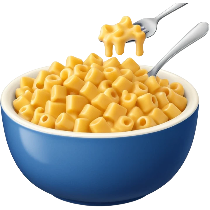 Chinosorie blue and white  bowl with Mac and cheese emoji