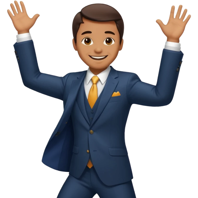 Man doing the metro man dance emoji