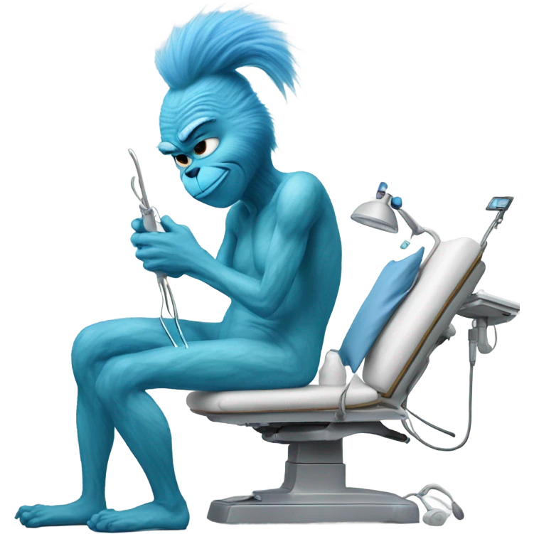 Blue grinch getting knee surgery emoji