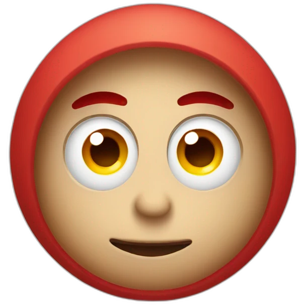 Emoji with red dry eyes emoji