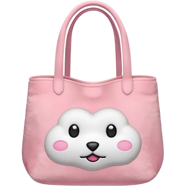 Aesthetic pink plush tote bag emoji