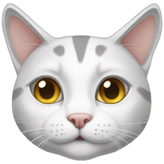 White and gray cat emoji