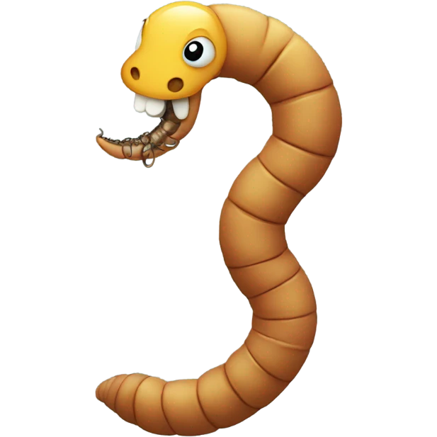 Worm doing the worm emoji