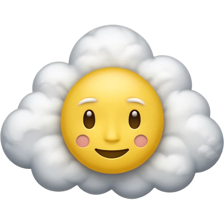 clouds spinning around the head of a yellow face emoji that looks spaced out emoji