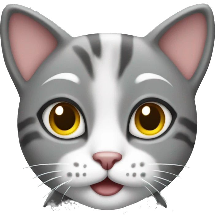 Cute christmas cat in grey  emoji